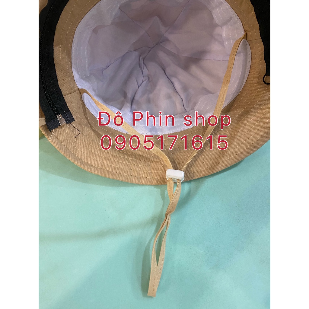 [Bé 2-6 tuổi] Mũ bucket vành chống giọt bắn trẻ em, vòng đầu 51cm, tấm chắn có thể tháo rời, chất mát, có dây quai nón