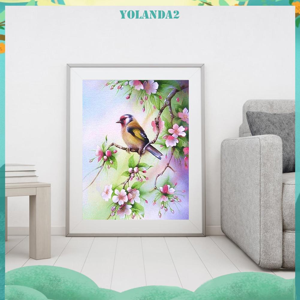 Tranh thêu chữ thập 11CT hình hoa và chim nghệ thuật (Szx1143)