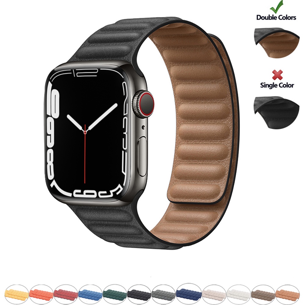 Dây Da Từ Tính Thay Thế Cho Đồng Hồ Thông Minh apple watch 45mm 41mm 44mm 40mm 42mm 38mm iwatch 7 / SE / 6 / 5 / 4 / 3 Tỉ Lệ 1: 1