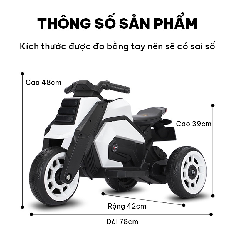 Xe mô tô điện trẻ em thiết kế sang trọng có đèn LED &amp; âm nhạc rất thú vị Chất liệu Nhựa ABS độ bền cao động cơ mạnh mẽ