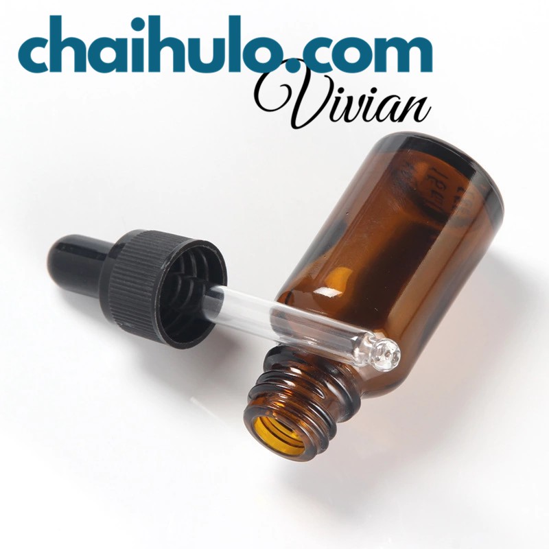 20ML Lọ Chiết Mỹ Phẩm Lọ Chiết Serum Mini Chai Lọ Thủy Tinh Đựng Tinh Dầu Màu Nâu/Trong Suốt Nắp Bóp Đen/Vàng Nhỏ Giọt