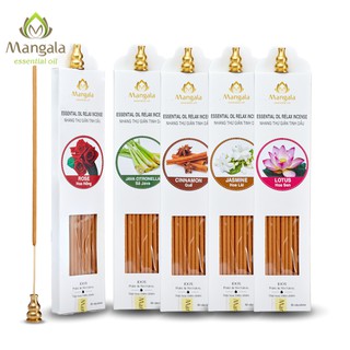 Nhang Tinh Dầu Nhiều Loại TẶNG PHỤ KIỆN ĐỐT Mangala 50 cây Nhang Thiền, CAM KẾT100% NGUYÊN LIỆU THIÊN NHIÊN