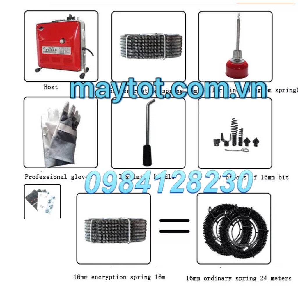 máy thông cống GQ 150 -900w dòng máy tự động đánh và rút dây lò xo