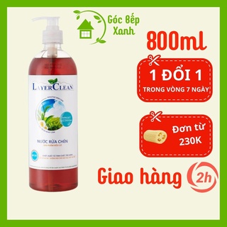 Nước rửa chén hữu cơ Layer Clean 500-800ml an toàn cho bé, layerclean hữu cơ