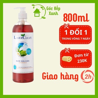 Nước rửa chén hữu cơ Layer Clean 800ml an toàn cho bé, layerclean hữu cơ