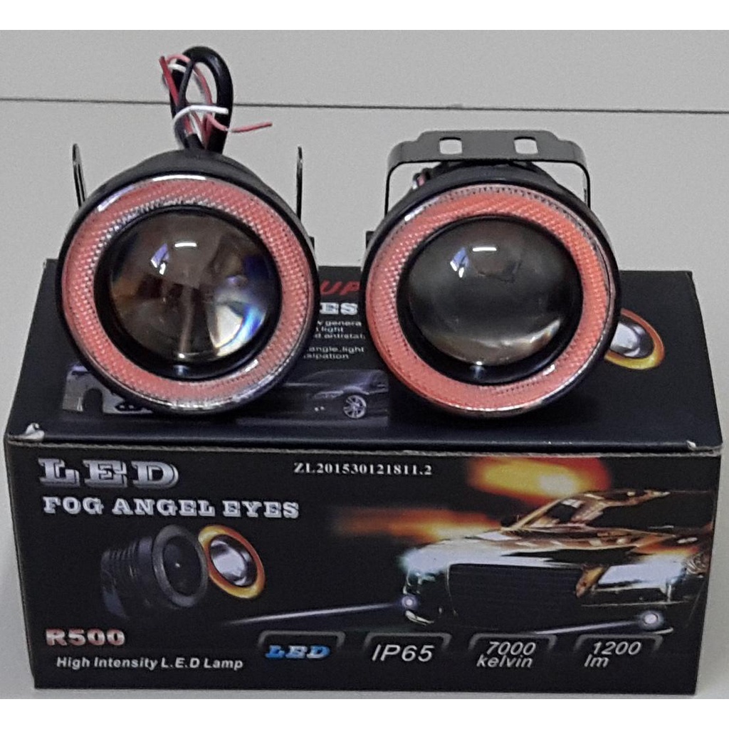 Cặp đèn Bi gầm Led dành cho xe hơi 12v , Bi gầm Led dành cho ô tô 12v - 76mm - Angle Eyes Màu vàng