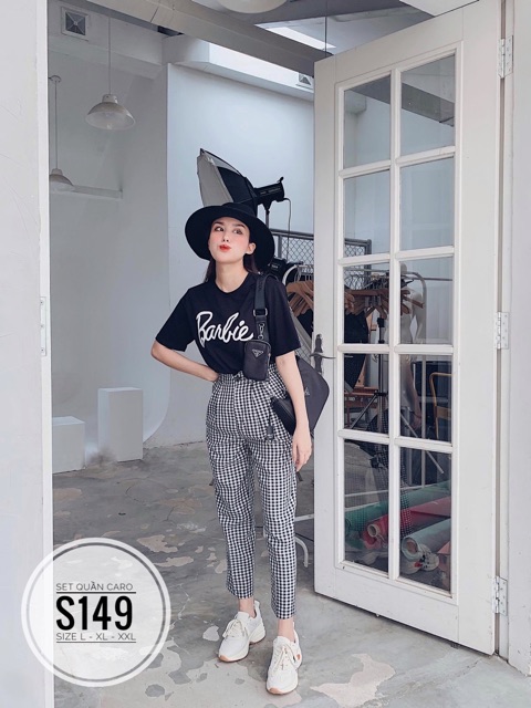 Bigsize Set quần caro S149