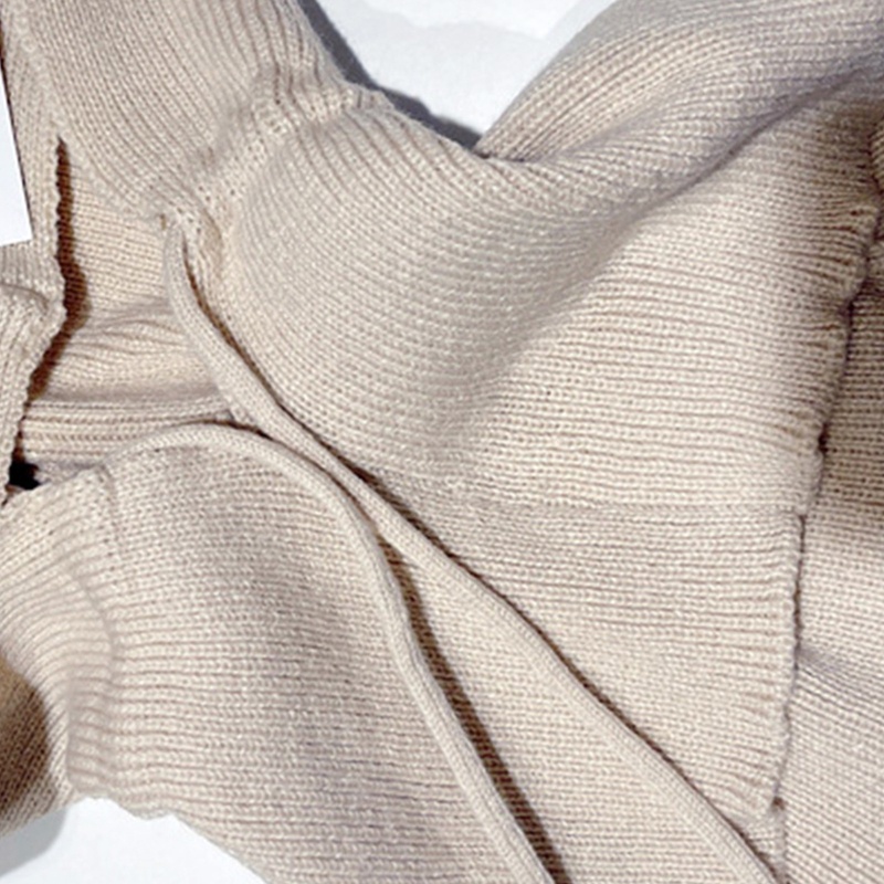 Yếm Len Trùm Đầu 2 Trong 1 Giữ Ấm Cổ Màu Trơn Phối Dây Rút