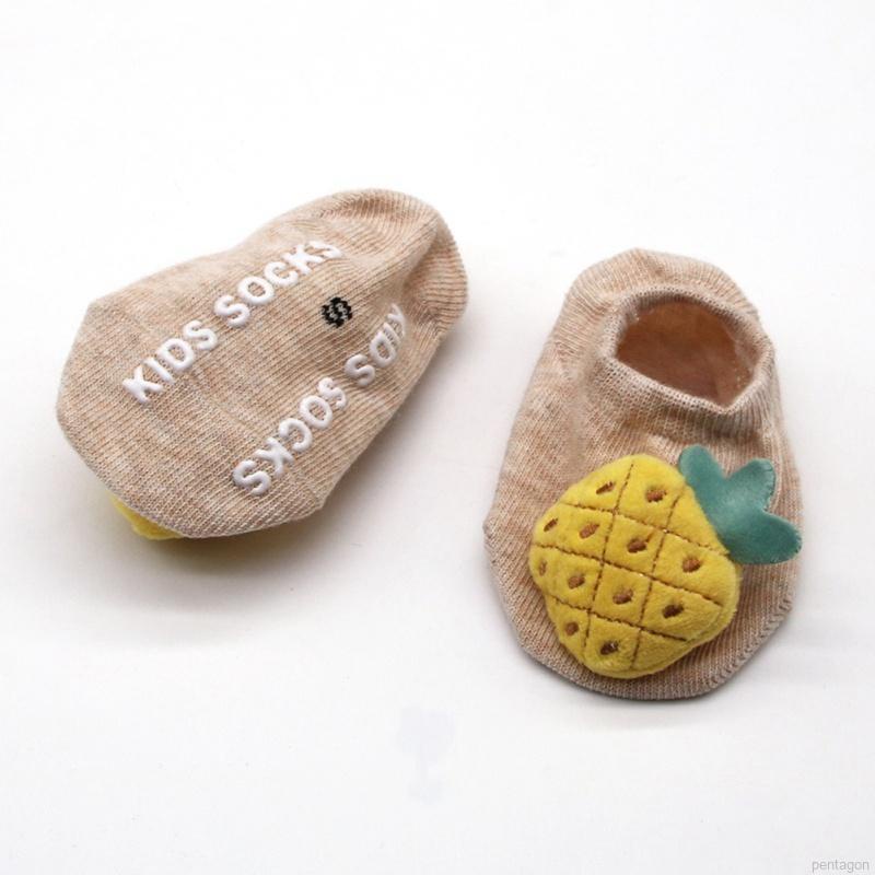 Vớ cotton em bé chống trượt thiết kế trái cây hoạt hình dễ thương