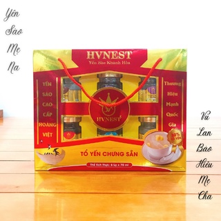 Set Quà Tặng 6 Hũ Yến Sào Chưng Sẵn Khánh Hòa Hoàng Việt (Kèm Túi Giấy)