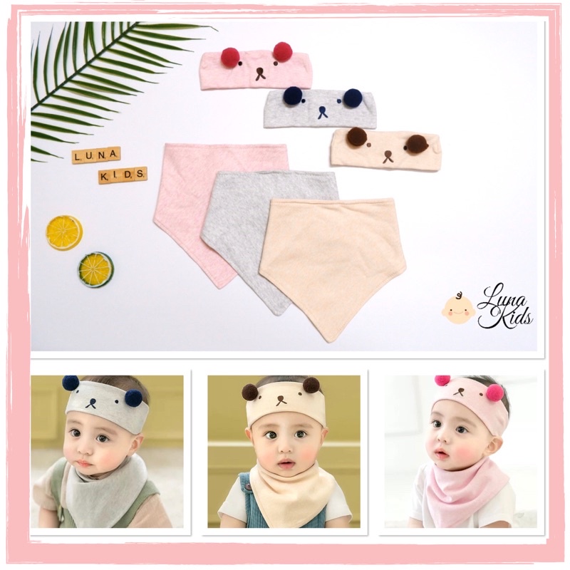 Set yếm kèm turban cho bé, bé trai, bé gái - LunaKids [Ảnh thật]