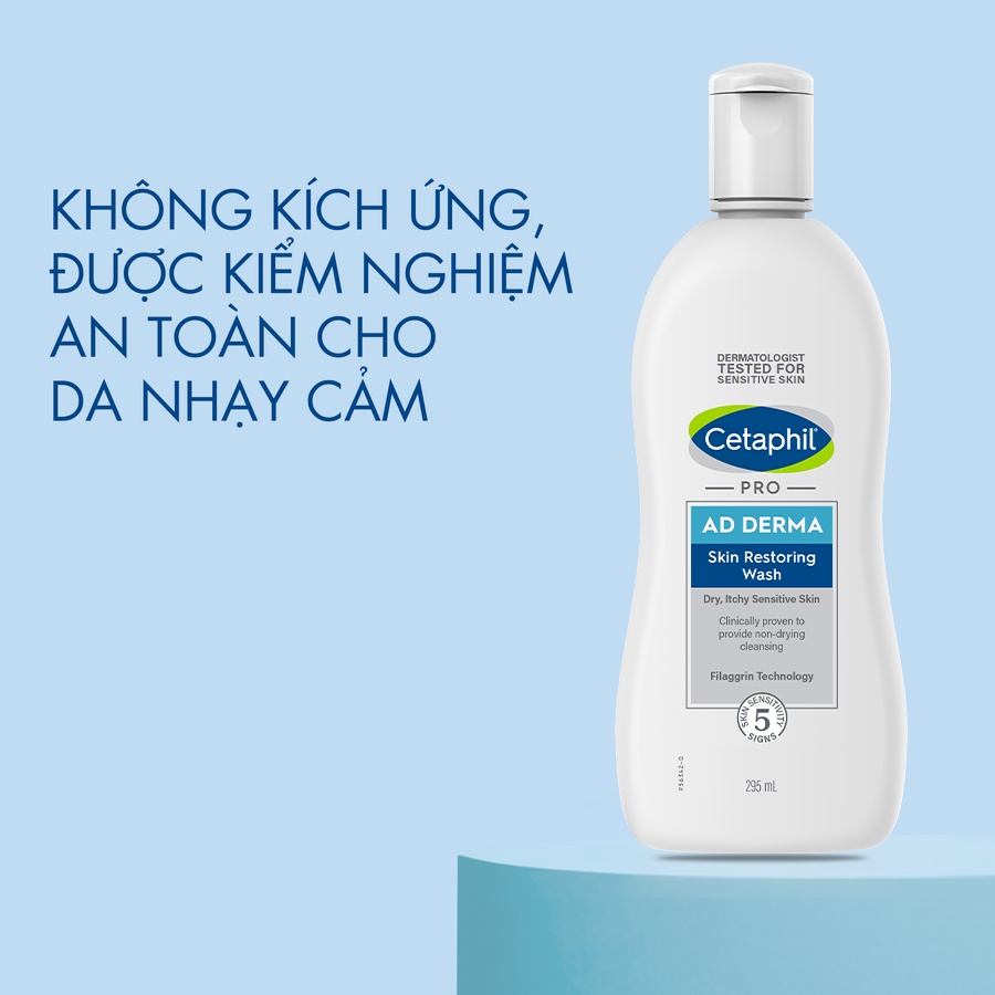 Sữa tắm dưỡng ẩm cho da cơ địa Cetaphil Pro AD Derma Wash 295ml