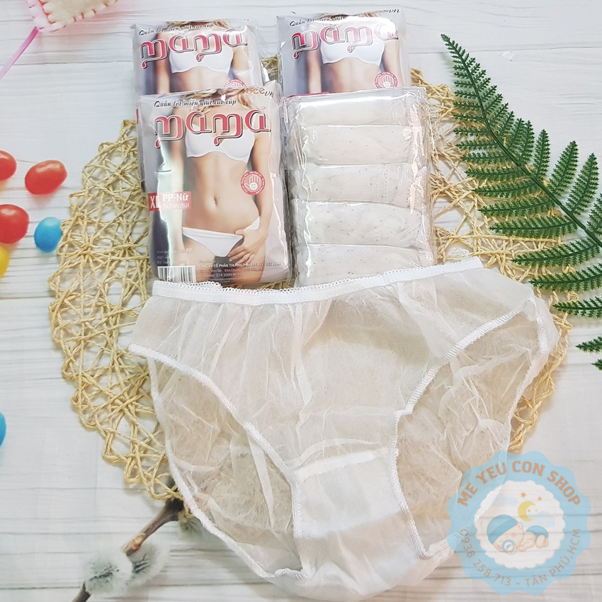 SET 5 Quần lót PP/ COTTON MAMA dùng 1 lần tiện lợi cho mẹ đi sinh hoặc đi du lịch (katydang)