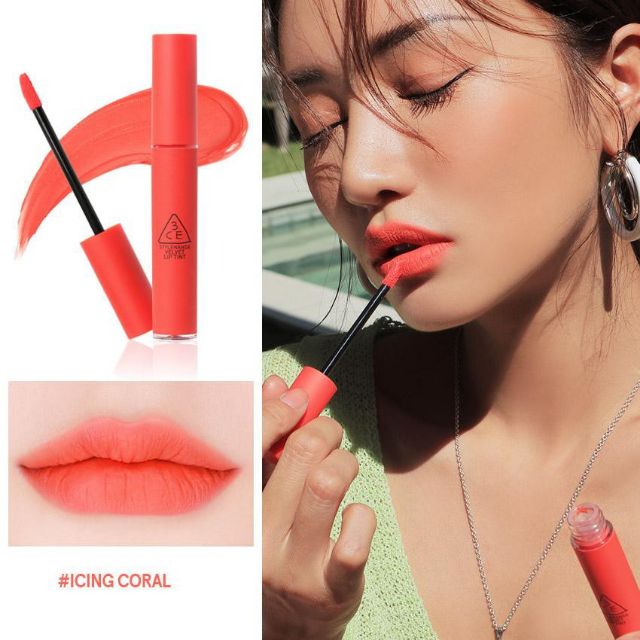 Son kem 3CE - Velvet Lip Tint - Icing Coral