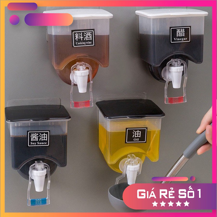 Hộp đựng gia vị, nước rửa chén đĩa, sữa tắm hệ dán tường chắc chắn tiện lợi