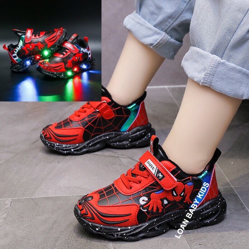 GIÀY THỂ THAO SIÊU NHÂN ĐẾ ĐÈN LED CHO BÉ TRAI SIZE 23-37 HÀNG QUẢNG CHÂU CAO CẤP