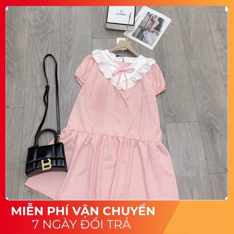 Váy Hồng  Phối Cổ Bèo Babydoll Siêu Bánh Bèo  Mặc Đi Dự Sinh Nhật Thì ...