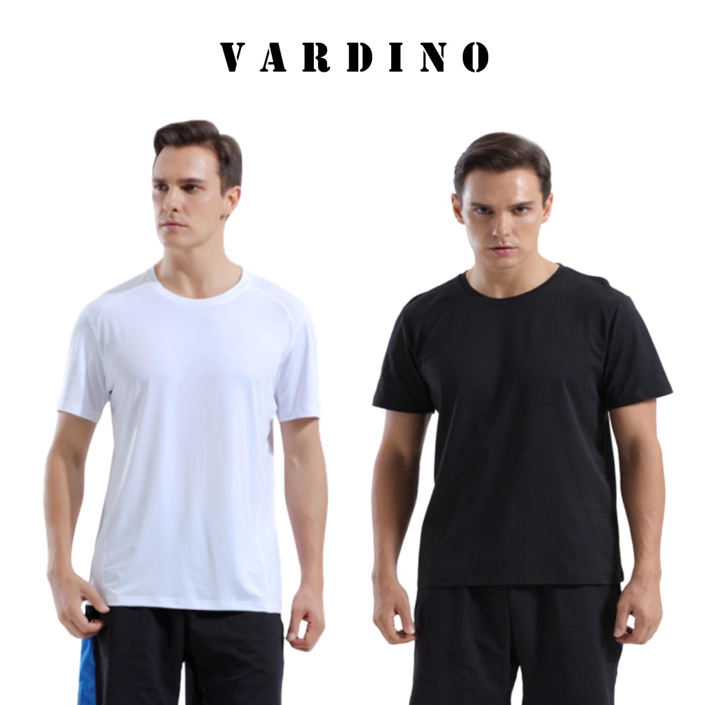 Áo thun nam cổ tròn Vardino form regular fit cotton thể thao áo tập gym chạy bộ hút ẩm, thoáng khí và nhanh khô T24, T25