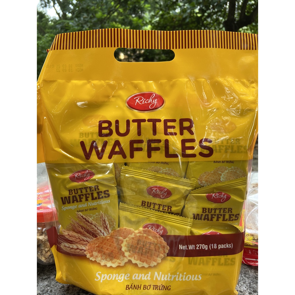 BÁNH BƠ TRỨNG BUTTER WAFFLES RICHY 270G- 18 gói