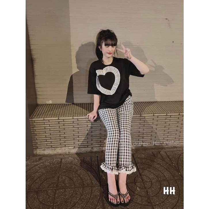 Set Đồ Bộ Nữ, Set Bộ Mặc Nhà ÁO Cộc Quần Dài Kẻ Caro Đen Cực Xịn Hàng Quảng Châu Loại 1 Minxu Shop SE01