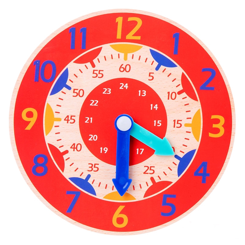 Kids Wood Little Clock Puzzle Toys Time Cognition Colorful Watch Toy Montessori Toys Early Learning Preschool Home educational toy for children