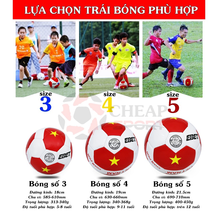 Quả Bóng Đá In Cờ Việt Nam Số 4 Chính Hãng Động Lực CP08