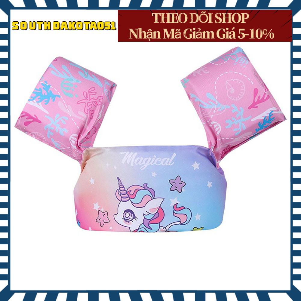 [Hàng HOT] Phao tập bơi liền thân cho bé 2-6 tuổi - phao tay đỡ ngực cho bé có dây đeo vai【Southdakota051】