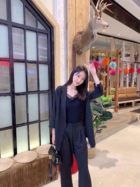 Set 3 món áo vest mỏng áo 2 dây cổ ren và quần ống suông siêi hót  phong cách ulzzang (video ảnh thật) | BigBuy360 - bigbuy360.vn