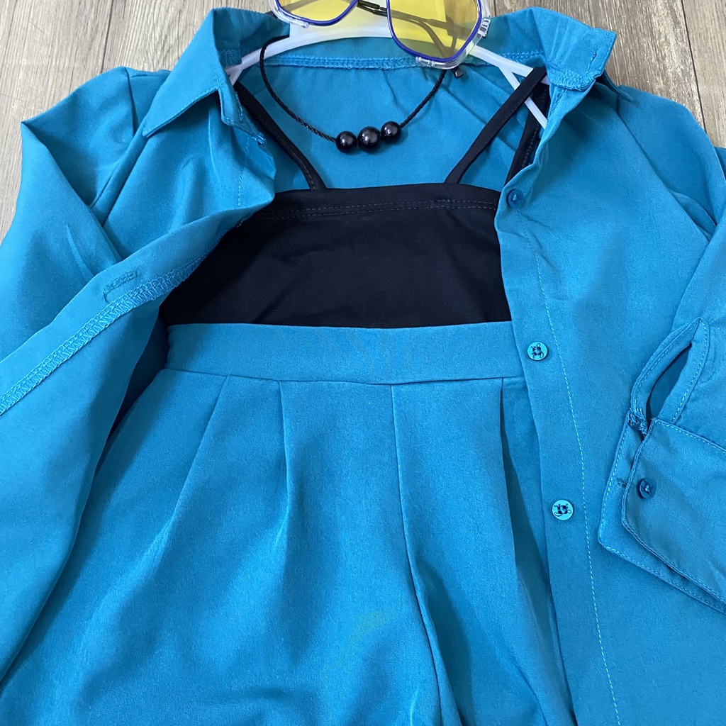 Set đồ bé gái 3 chi tiết xanh lạ  8-23kg Angel Baby Thời Trang Thiết Kế