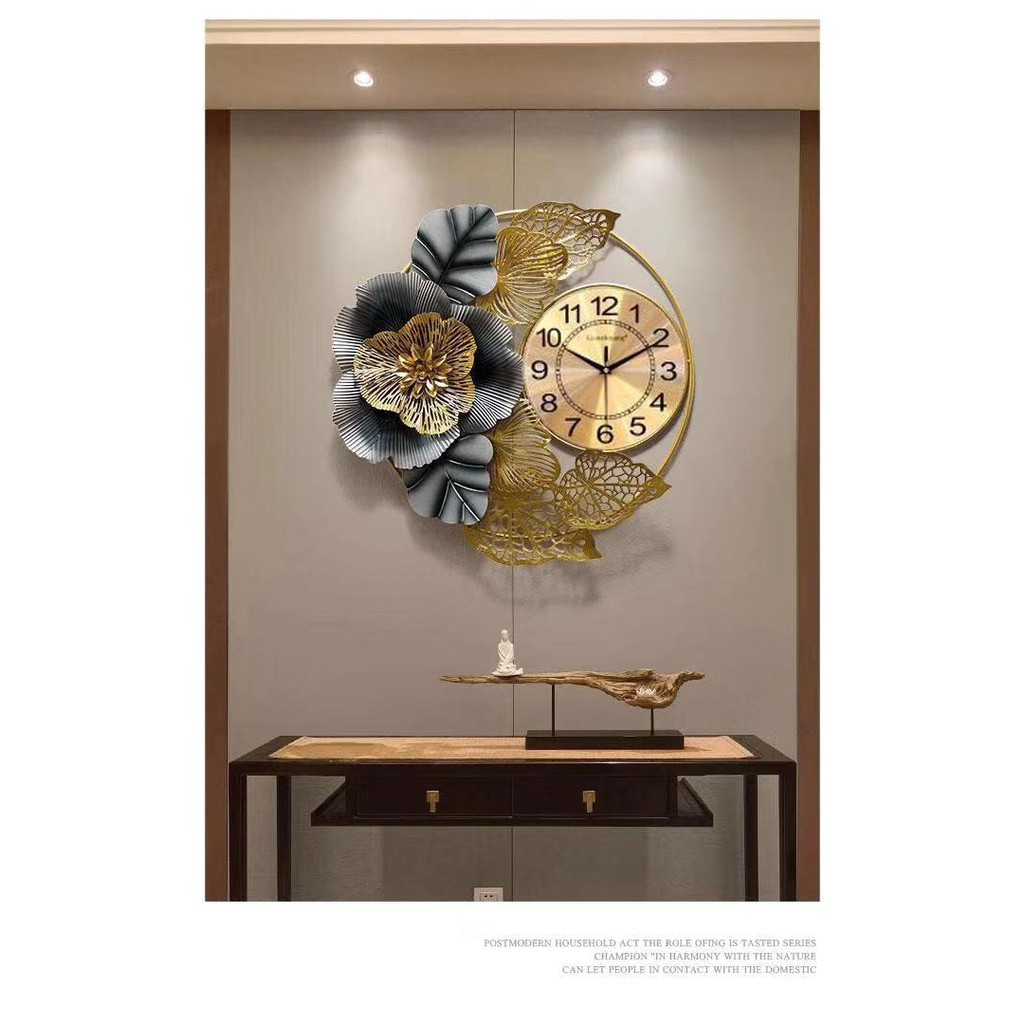 Đồng hồ treo tường trang trí hoa nghệ thuật
