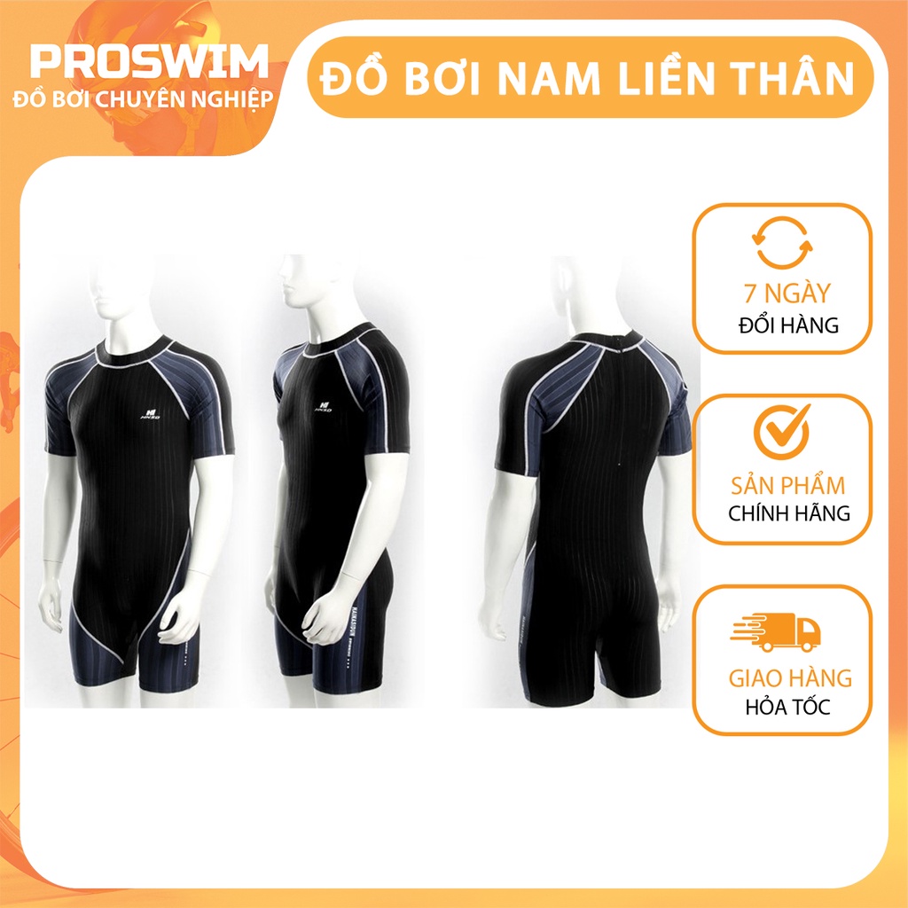 Bộ đồ bơi nam liền thân cộc tay kéo khóa trước ngực tránh gió tránh lạnh dành cho giáo viên hoặc người bơi lâu dưới nước