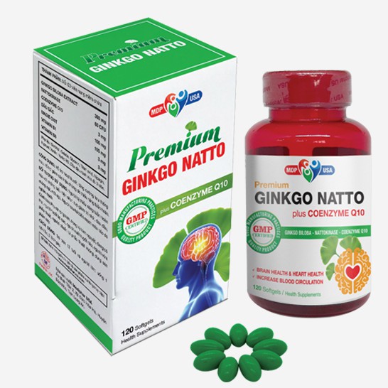 Premium Ginkgo Natto Plus Coenzyme Q10 – Hỗ trợ hoạt huyết dưỡng não (120 viên)