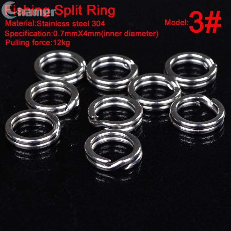 Bộ 100 vòng khoen câu cá bằng inox thiết kế vòng đôi chất lượng cao