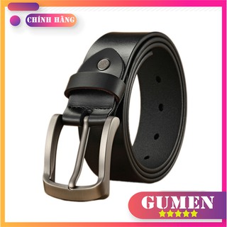 Thắt lưng nam da bò Gumen B63 - Mặt khóa kim công sở