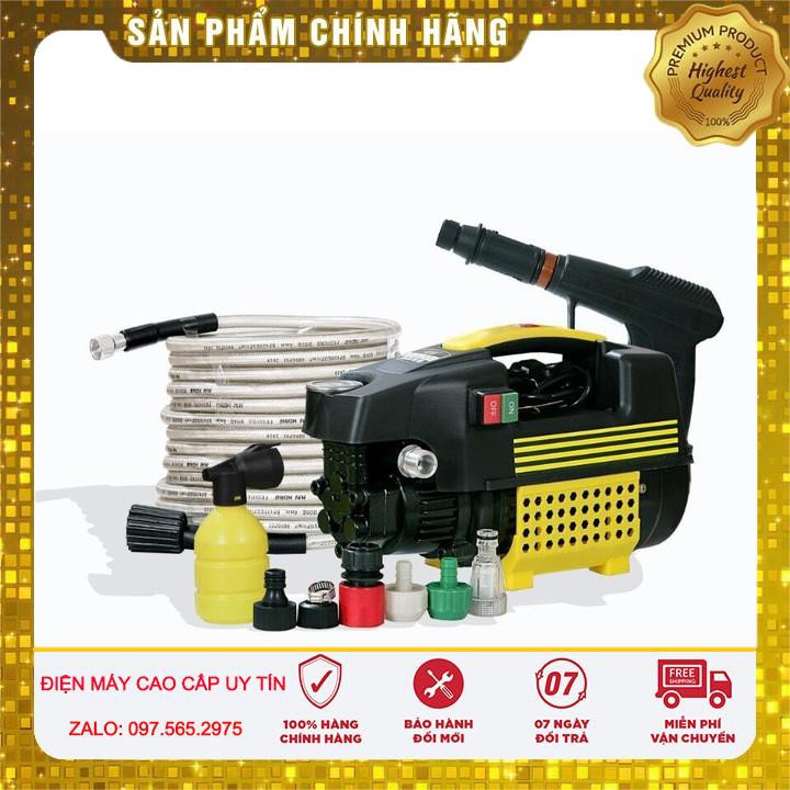 Máy xịt rửa xe tự động,công suất 1800w, tặng kèm bình xịt xà phòng, dây 15m Chính hãng