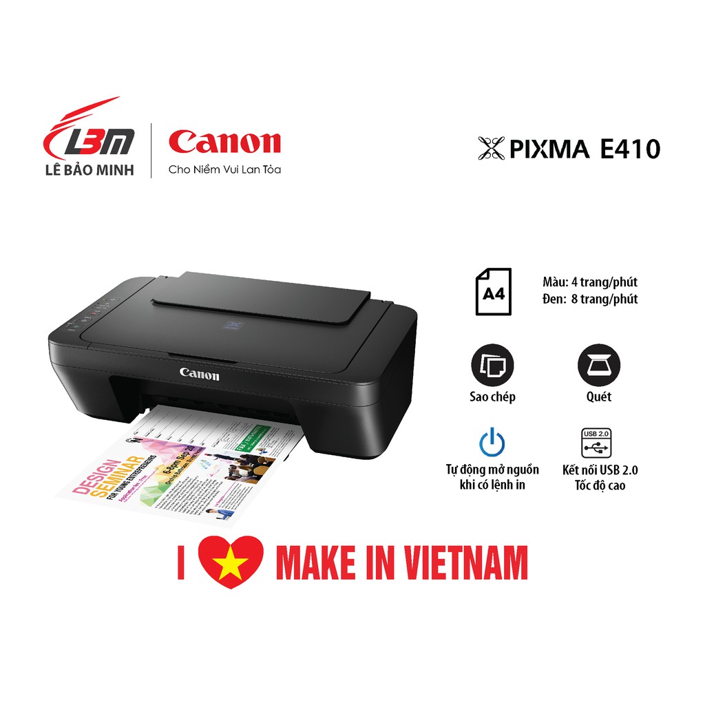 Máy in đa năng Canon E410 Màu đen - chính hãng