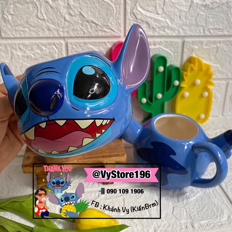 LY SỨ STITCH CAO CẤP XỊN ĐẸP - CỐC SỨ HOẠT HÌNH DISNEY