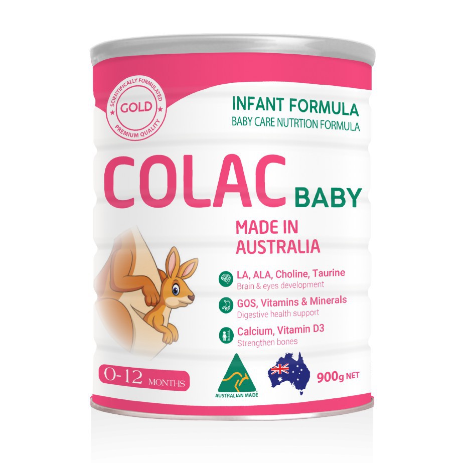Sữa COLAC Baby Nhập Khẩu Nguyên Lon Úc Dành Cho Bé Từ 0-12 Tháng Tuổi Lon 900g
