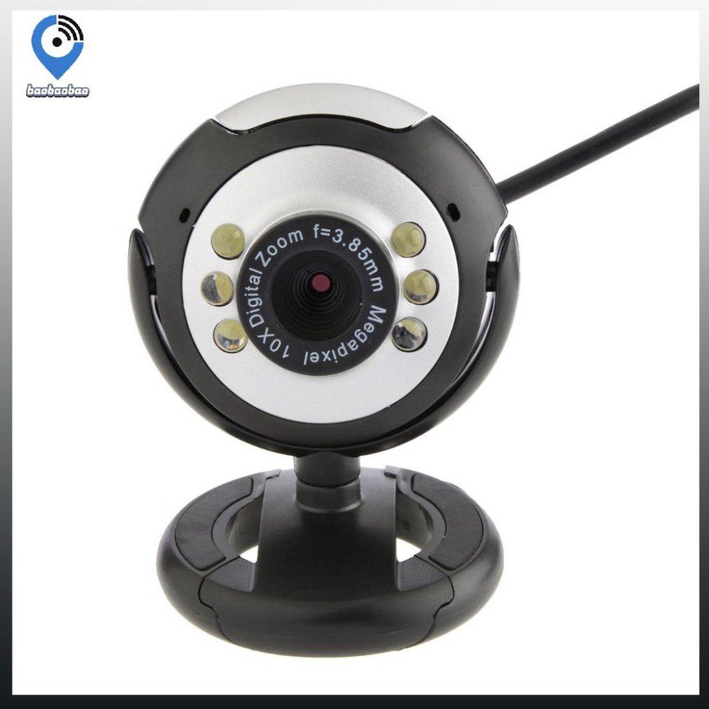 🍀(Bảo hành 06 tháng) Webcam Kẹp mini có mic 6 led dùng cho máy tính có tích hợp mic và đèn Led trợ sáng-Webcam để bàn | BigBuy360 - bigbuy360.vn