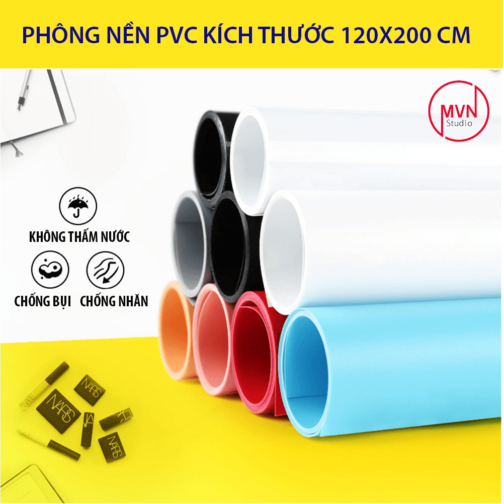 Phông nền trơn nhựa PVC 120x200cm công cụ hỗ trợ chụp ảnh sản phẩm chuyên nghiệp - MVN Studio