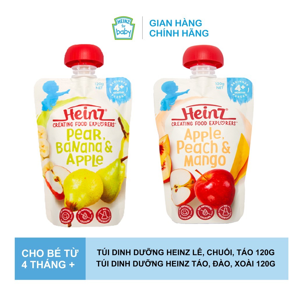 Bộ Combo Thức Ăn Dặm HEINZ Cho Bé Từ 4 - 6 Tháng Tuổi (Tặng Kèm 1 Jumpsuit Cho Bé Cực Xinh Trị Giá 150.000 Đồng)