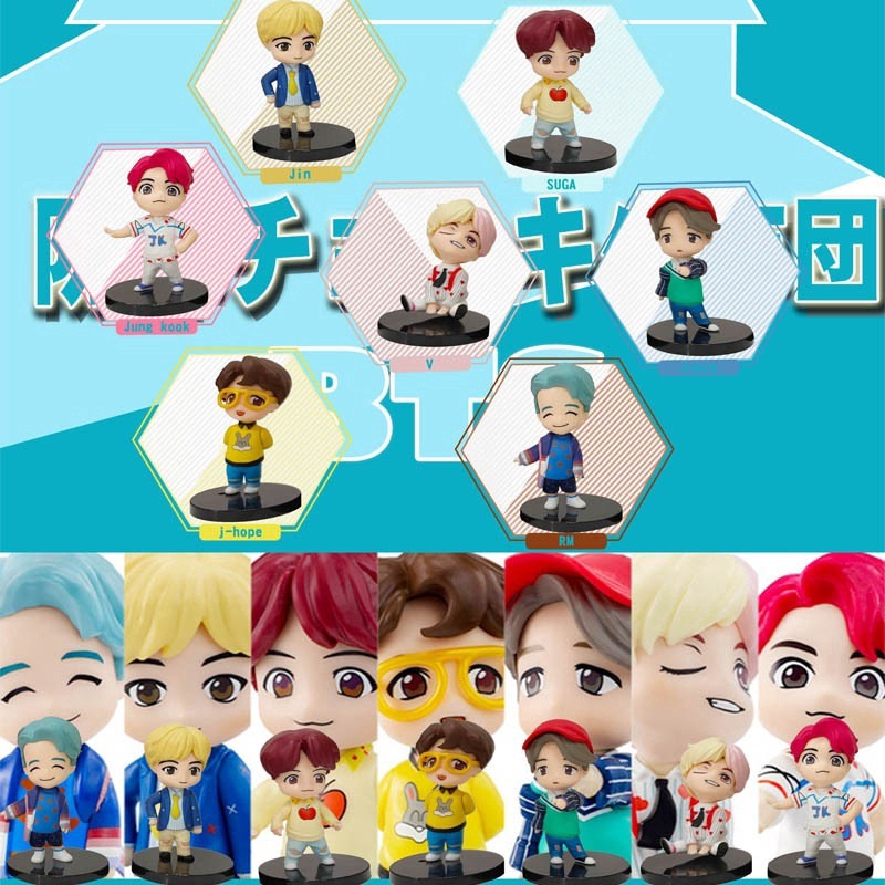 Set 7 Mô Hình Các Thành Viên Nhóm Nhạc Bts Dùng Trang Trí