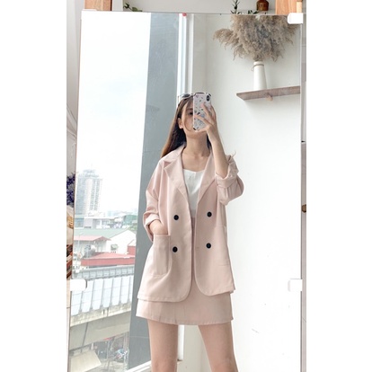 Set vest chân váy chữ A, set vest công sở Hàn Quốc CỎ STORE SV01