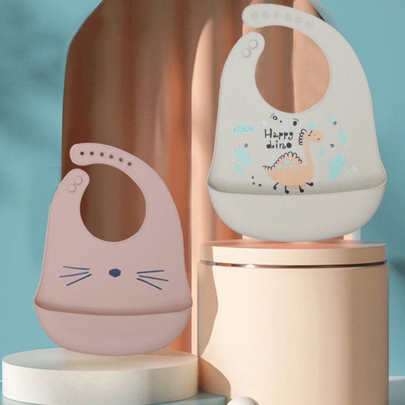 Yếm Ăn Chống Thấm In Hình Khủng Long Xinh Xắn Dành Cho Các Bé