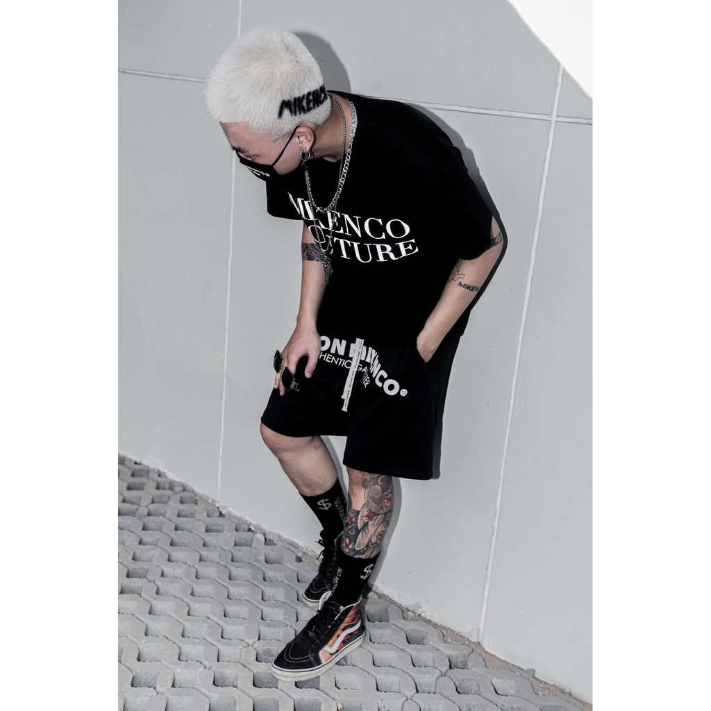Fh9u /Áo phông ngắn tay unisex MIKENCO Couture Black!