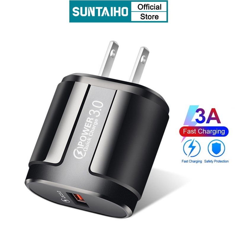 Củ Sạc SUNTAIHO Hỗ Trợ Sạc Nhanh Qc 3.0 Usb Cho Iphone Samsung