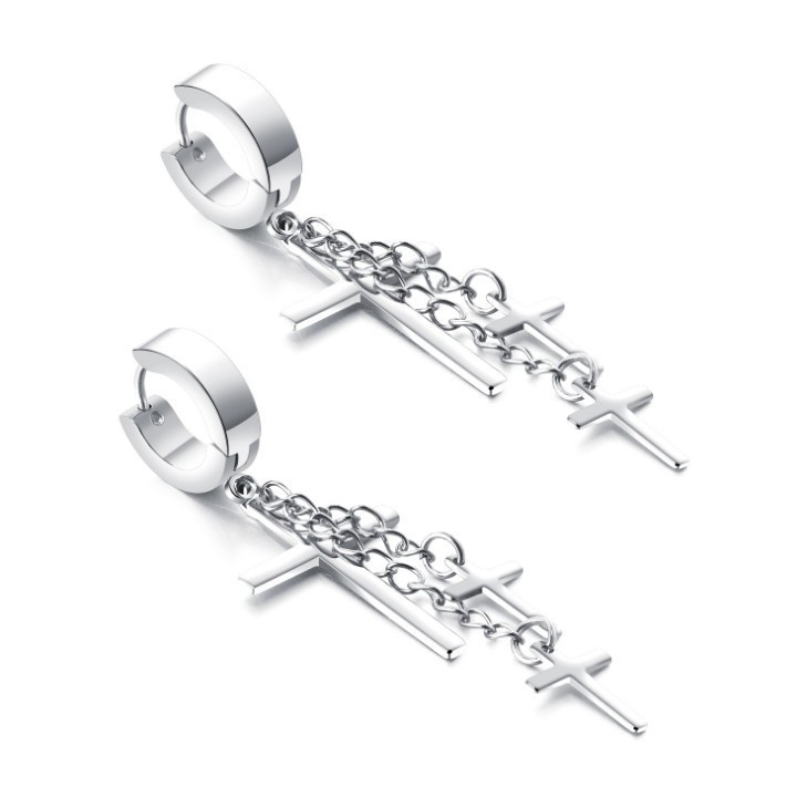 Bông Tai Tòn Ten Thánh Giá Titan Cao Cấp TT 1534