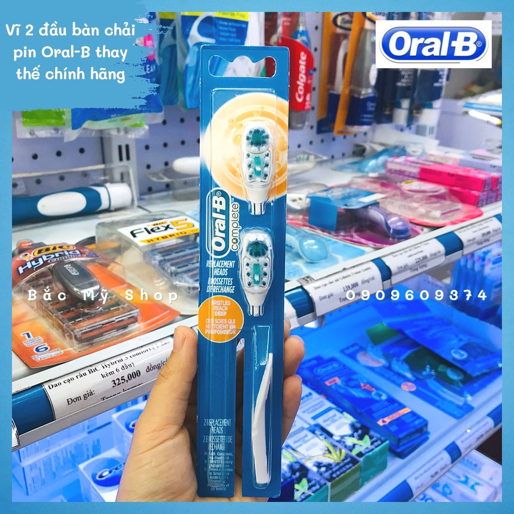 Vĩ 2 đầu thay bàn chải pin Oral-B Complete thay thế chính hãng