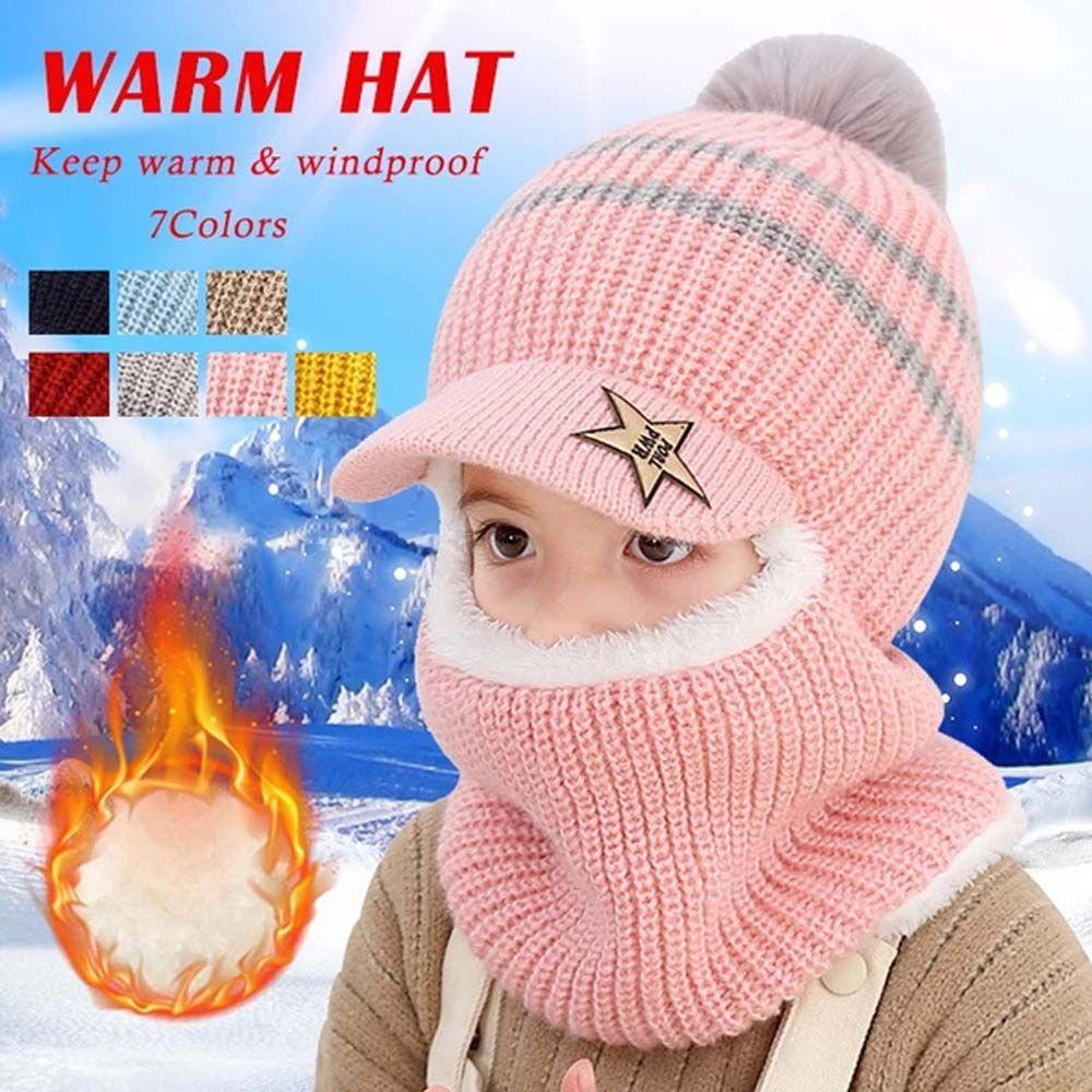 Mũ Lông Cừu Che Phủ Cổ Giữ Ấm Mùa Đông Dành Cho Trẻ Em