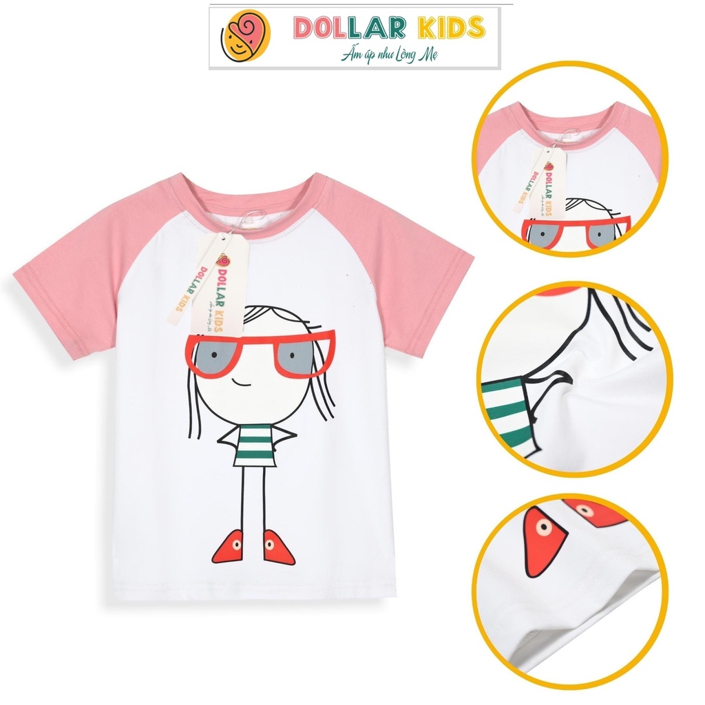 Dollarkids - cotton sg chính phẩm áo thun phối tay bé gái siêu dễ thương - ảnh sản phẩm 3